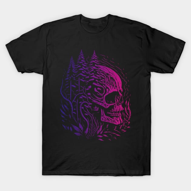 Forest Punk and Psychedelic Skulls T-Shirt by Bongonation